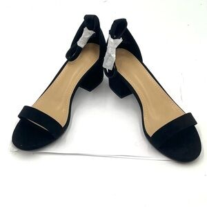 NIB Just Fab Noura Black Suede Sandals Size 8